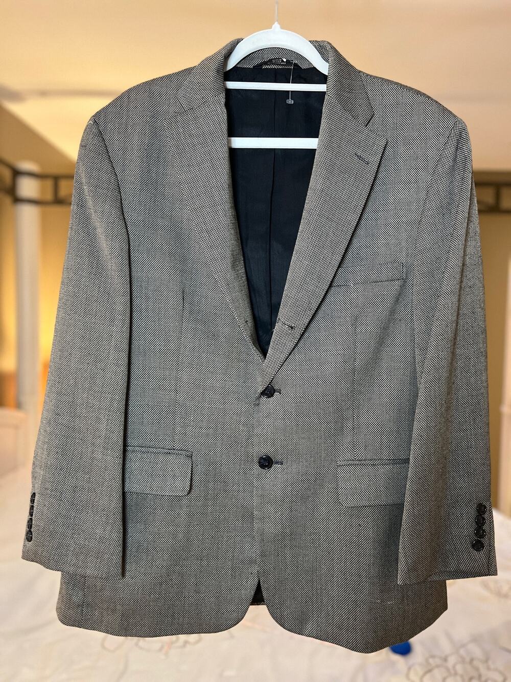 HAGGAR Men's Gray Classic Fit Two-Button Blazer Casual Sport Coat Jacket | 44